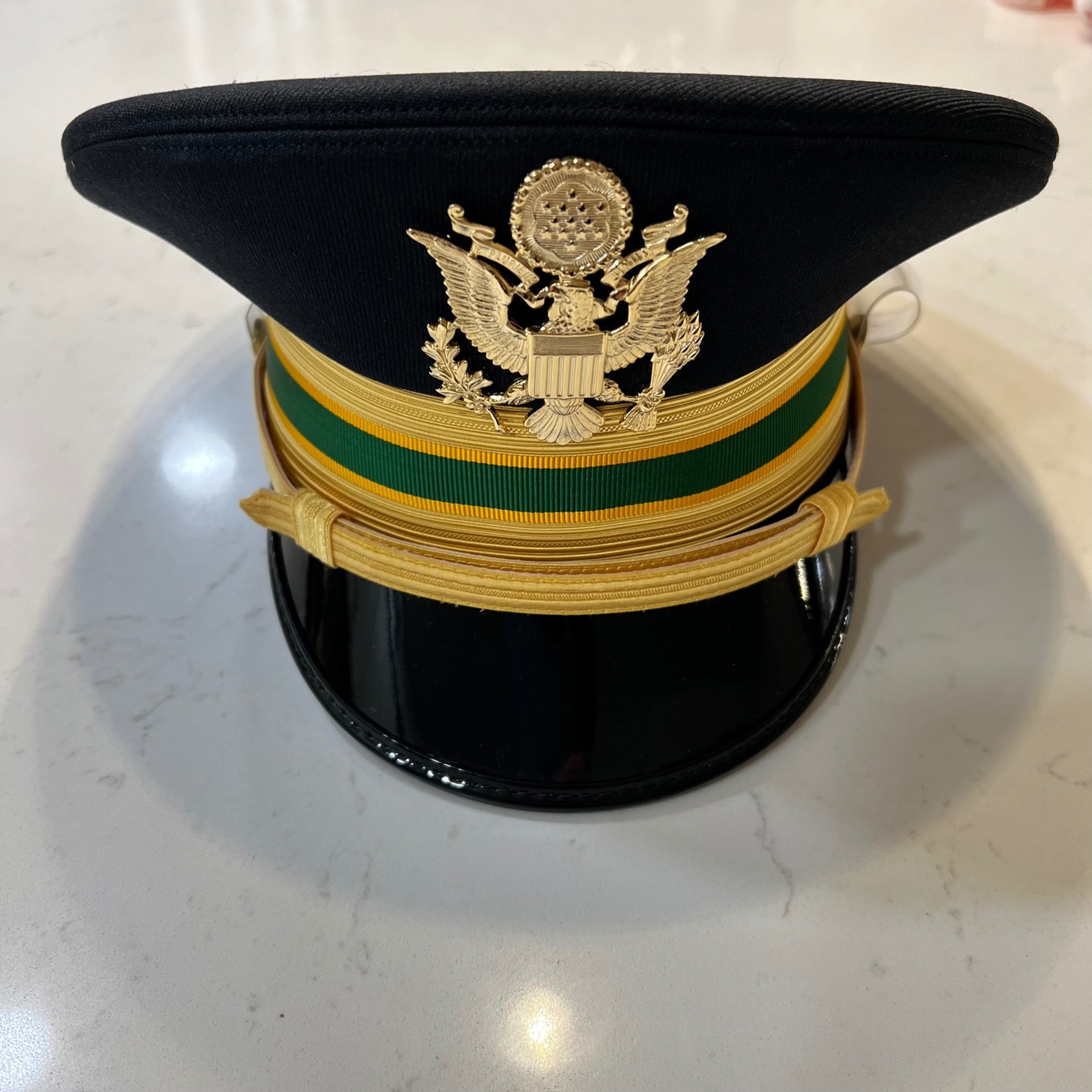 Kingform Cap Us Military Officer Hat Navy Blue Green Gold Service Cap Size 7 14